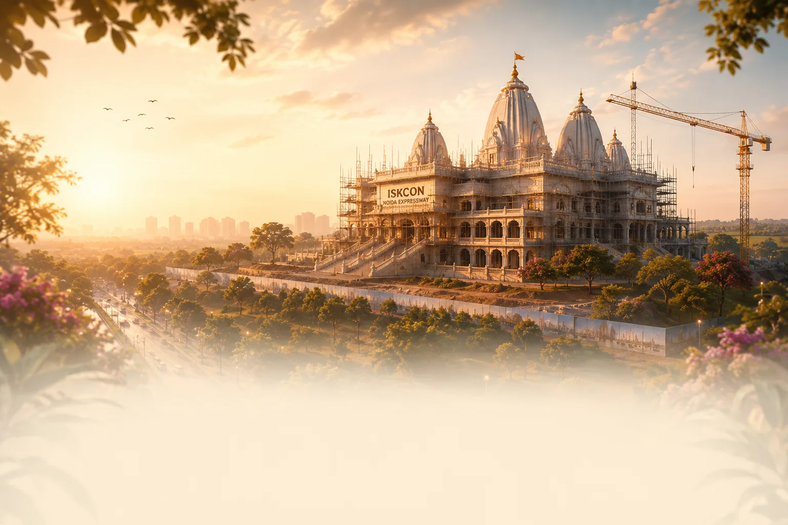 Architectural rendering of the ISKCON Noida Expressway temple